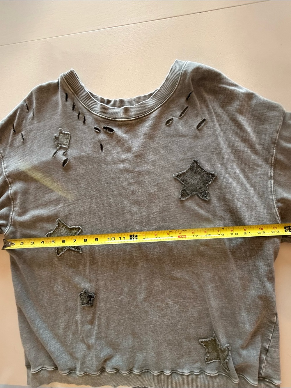 Relaxed Star Appliqué Women's oversized sweatshirt - army green - Picture 9 of 12